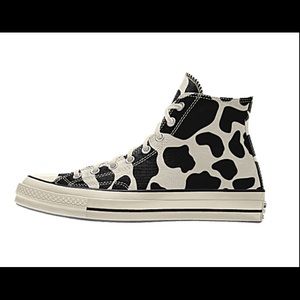 Cow print converse